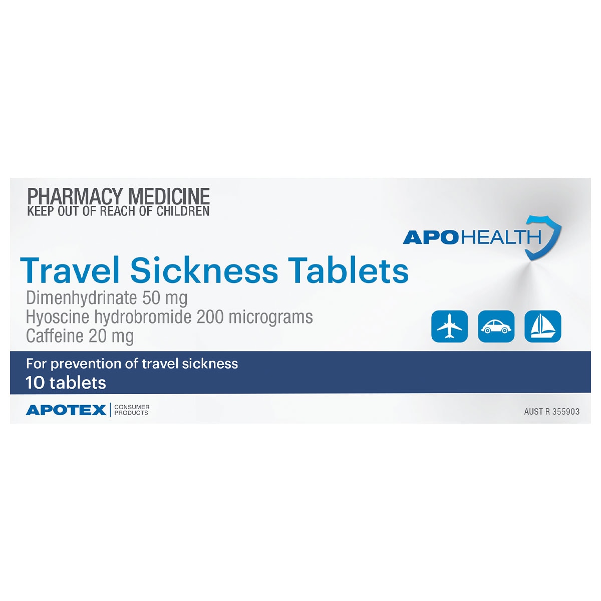 APOHEALTH Travel Sickness Tablets 10 Tablets