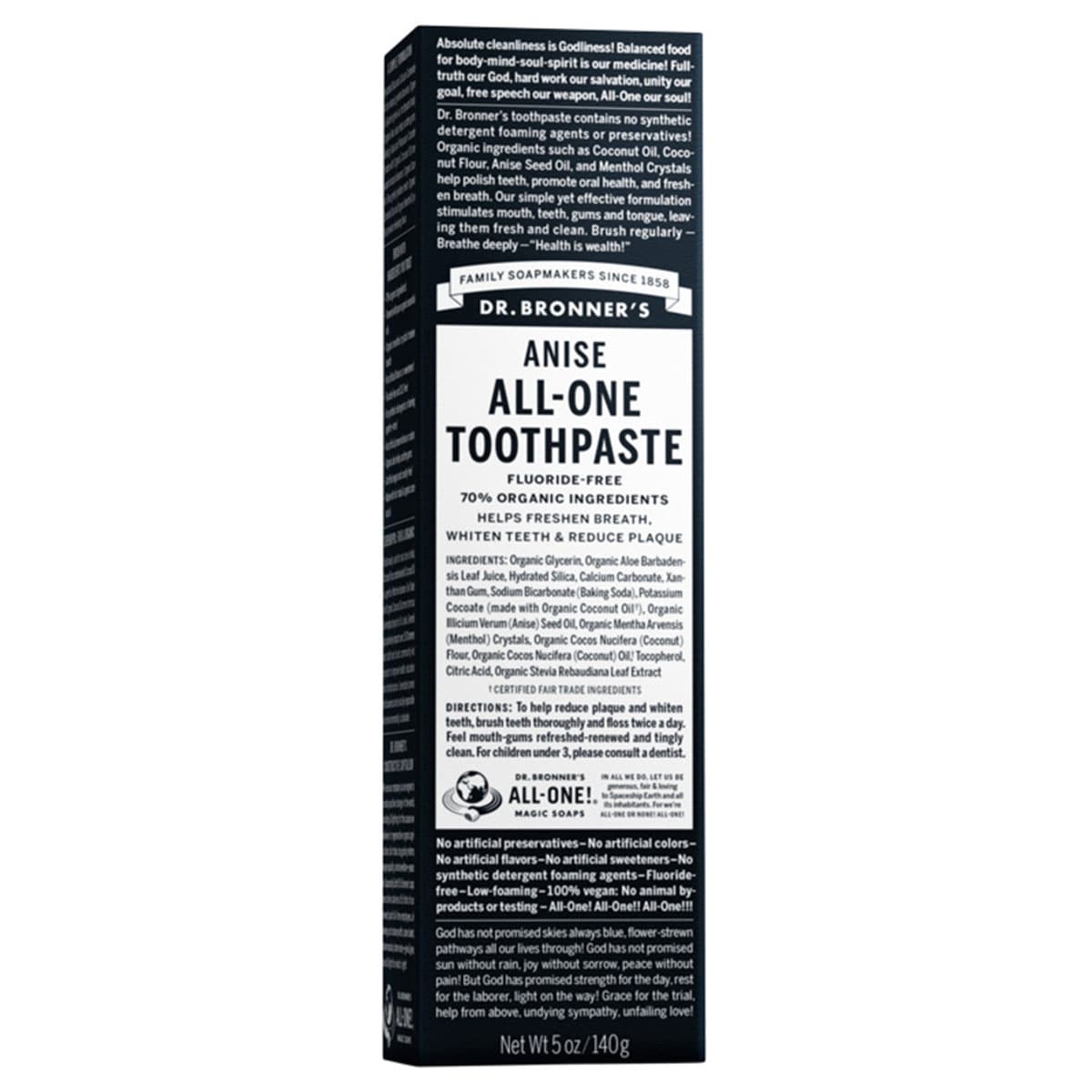 Dr Bronner's Anise All-One Toothpaste 140g