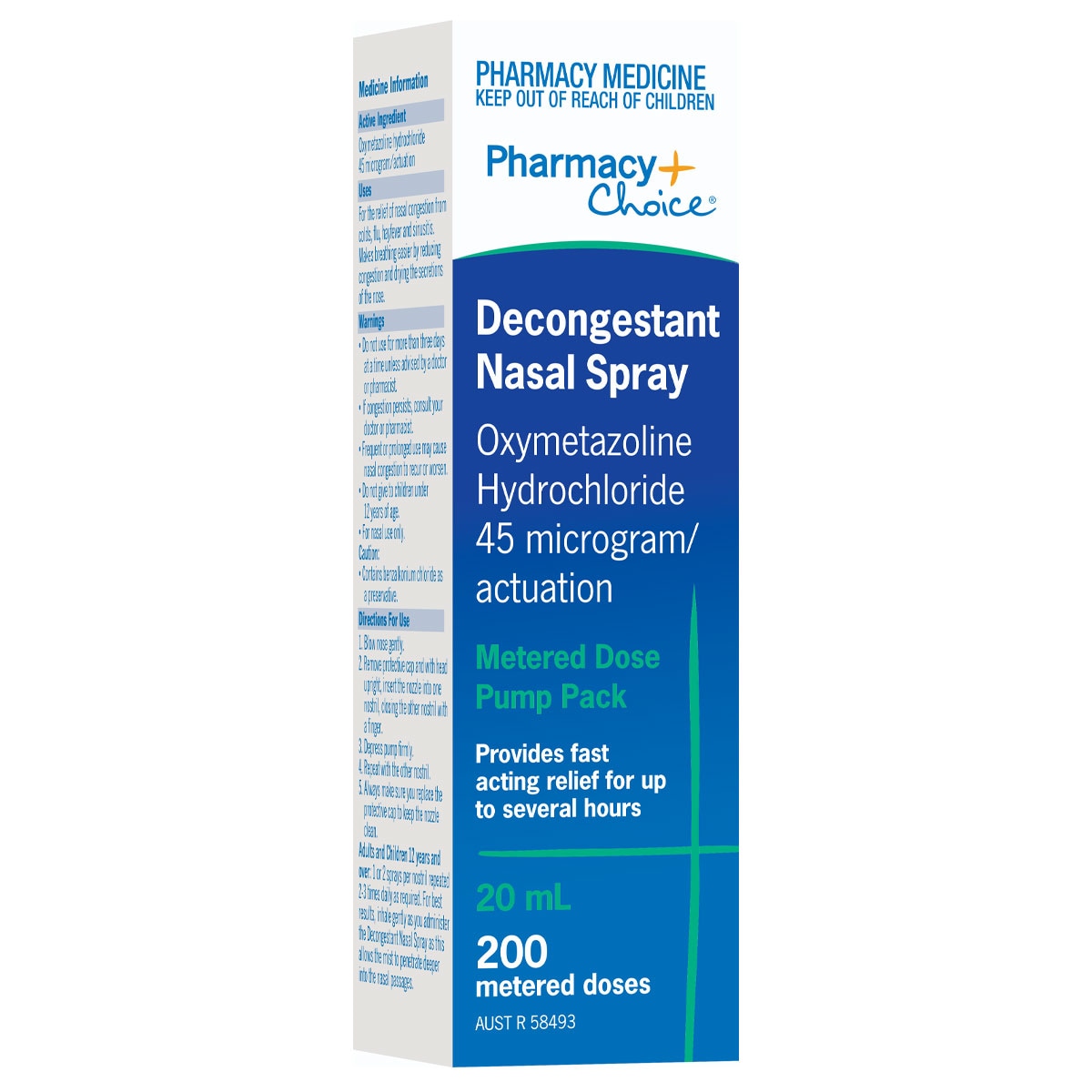 Pharmacy Choice Decongestant Nasal Spray Metered Dose 20ml