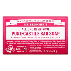 Dr Bronner's Pure Castile Bar Soap Rose 140g