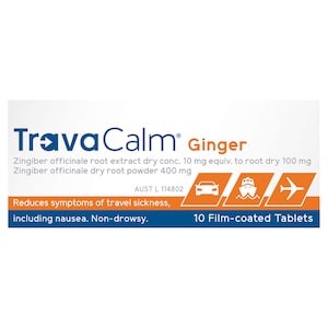 Travacalm Travel Sickness Ginger 10 Tablets