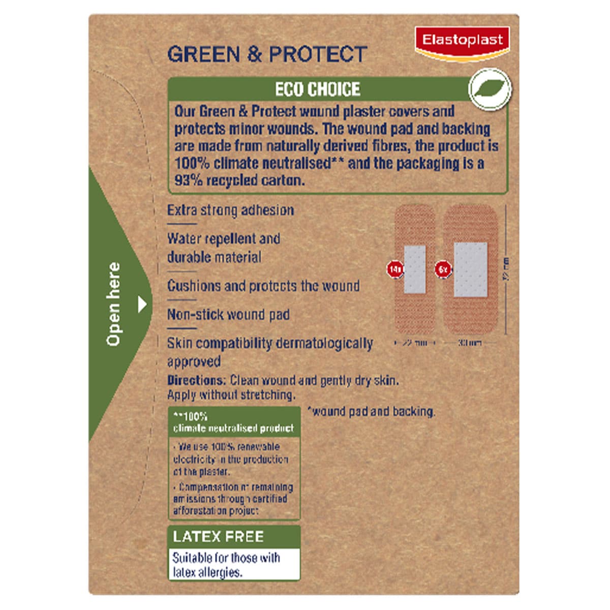 Elastoplast Green & Protect Wound Strips 20 Pack