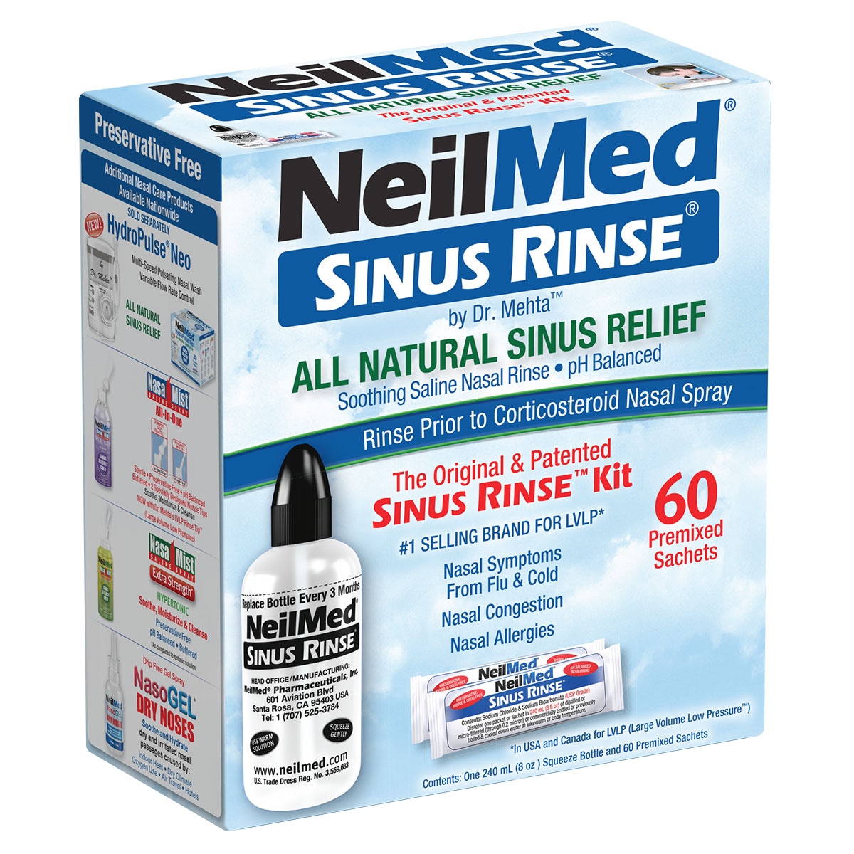 NeilMed Premixed Sinus Rinse Kit 60 Sachets