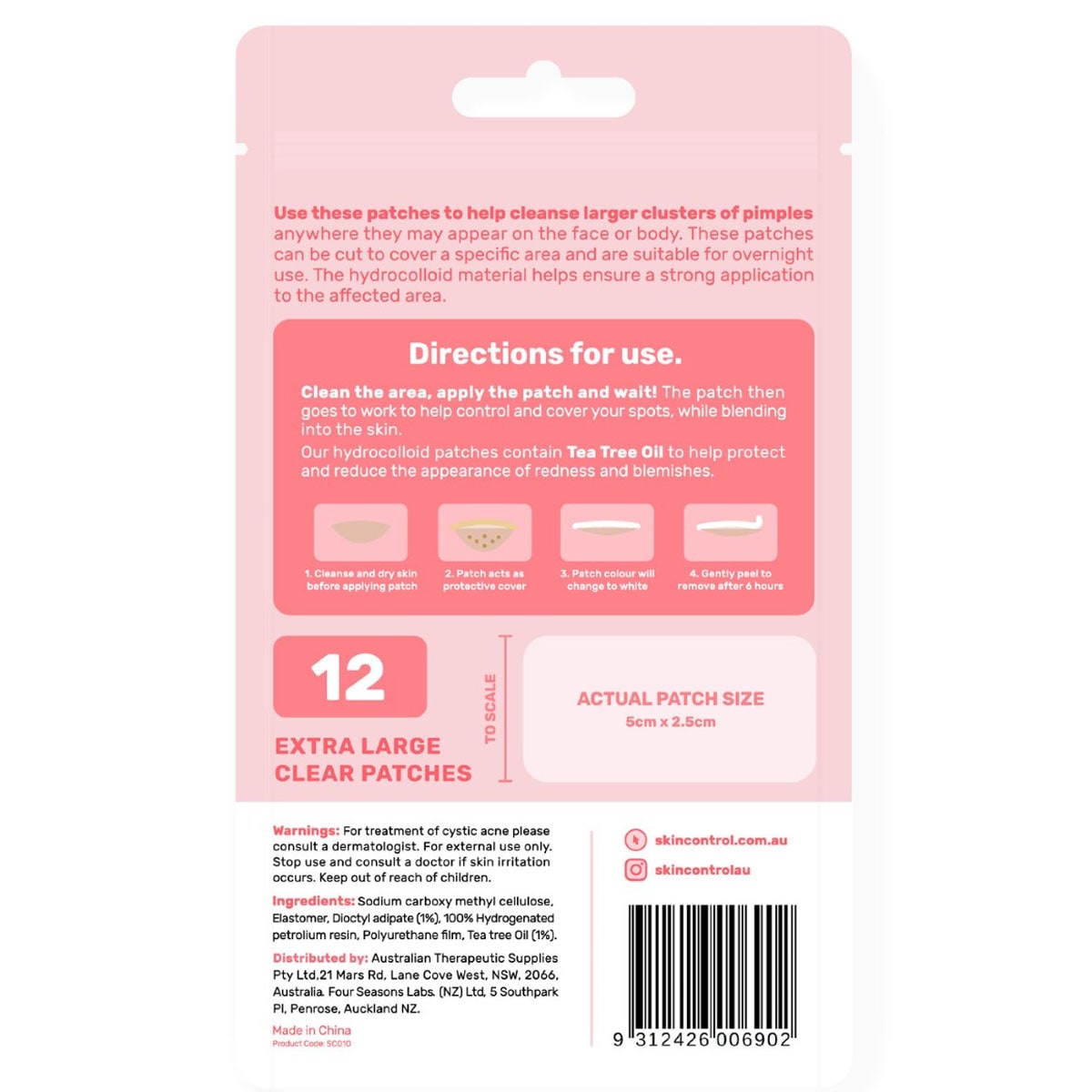 Skin Control Pimple Patch XL 12 Pack