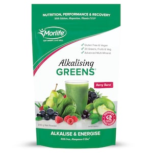 Morlife Alkalising Greens Berry Burst 200g