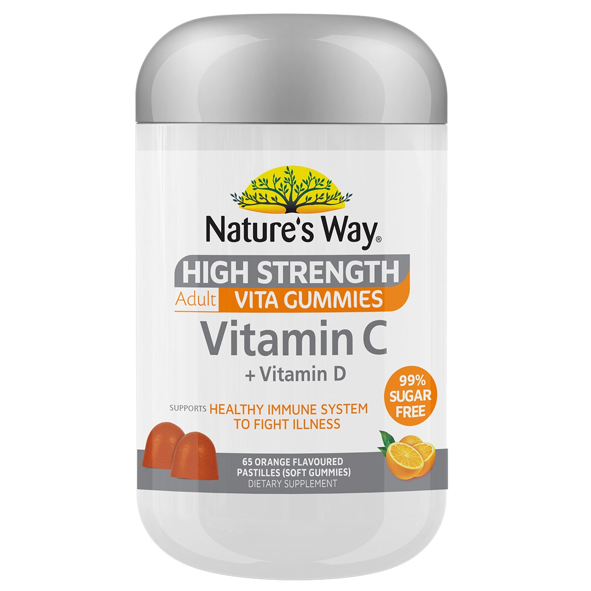 Natures Way Adult Vita Gummies High Strength Vitamin C + Vitamin D 65 Pack