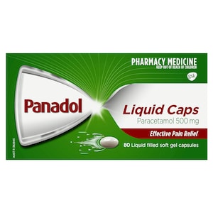 Panadol Liquid Caps Pain Relief 80 Soft Gel Capsules