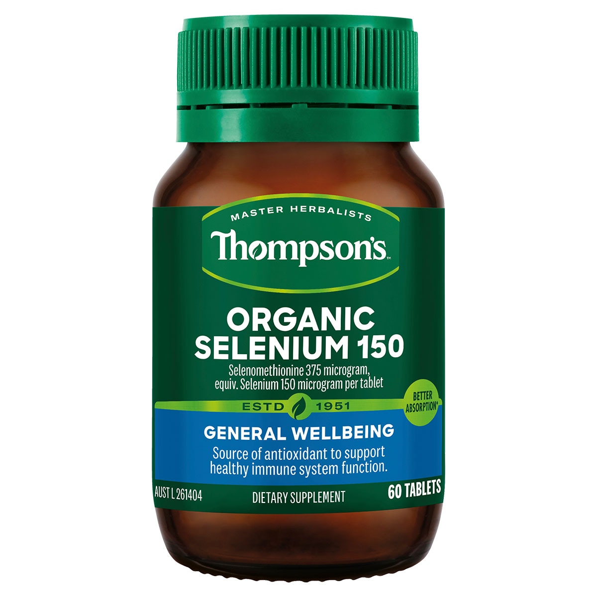 Thompsons Organic Selenium 150mcg 60 Tablets Australia