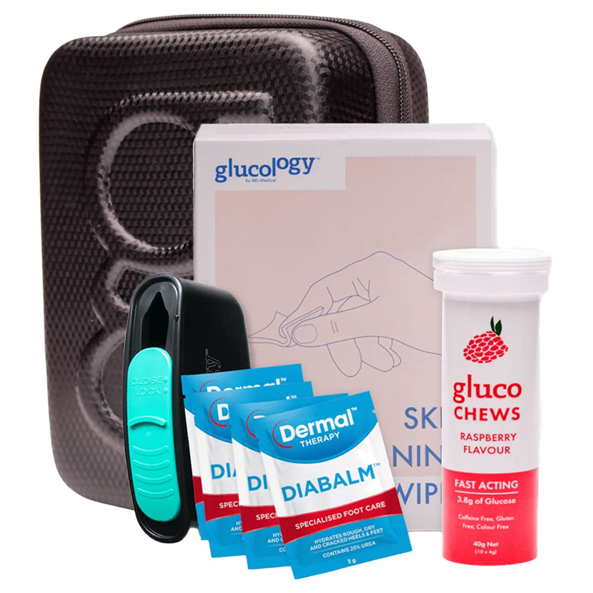 Glucology Diabetes Travel Case Plus II Black Bundle