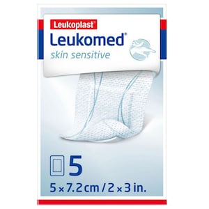 Leukoplast Leukomed Skin Sensitive Sterile 5cm X 7.2cm 5 Pack