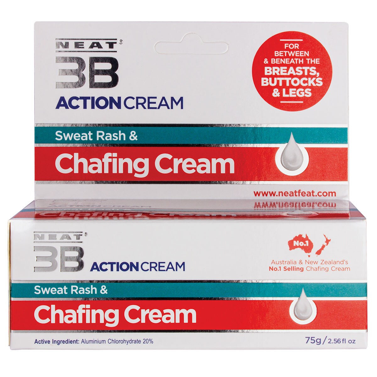 Neat 3B Action Cream 75g for Chaffing & Sweat Rash