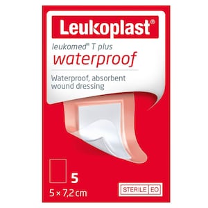 Leukoplast Leukomed T Plus Waterproof Dressing 5cm X 7.2cm 5 Pack