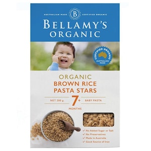 Bellamys Organic Brown Rice Pasta Stars 200g
