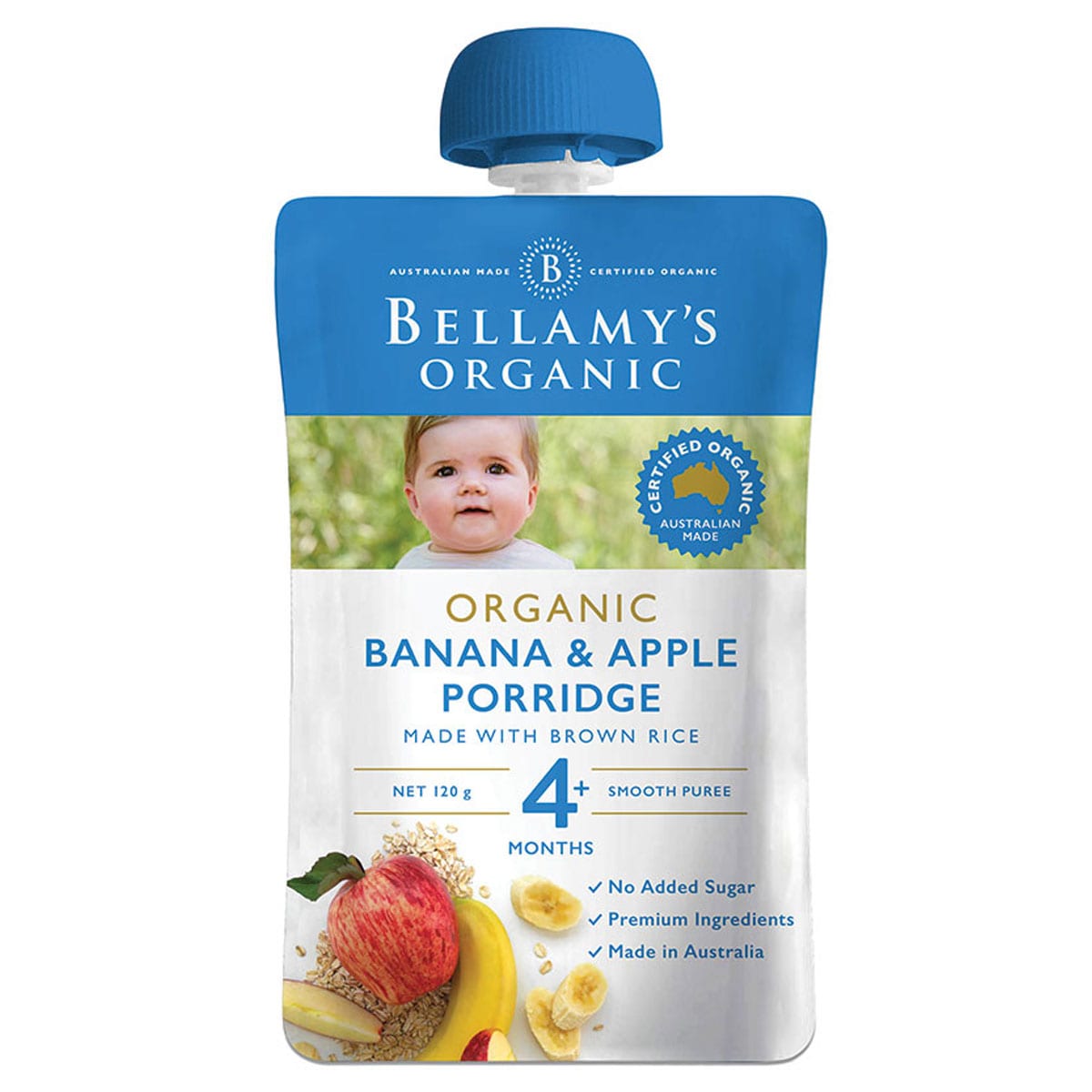 Bellamys Organic Banana And Apple Porridge 120g