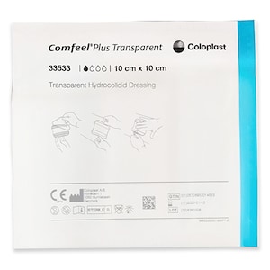 Comfeel Plus Transparent Hydrocolloid Dressing 10cm x 10cm Single