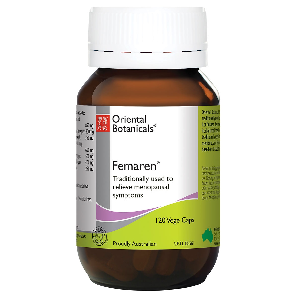 Oriental Botanicals Femaren 120 Vege Capsules