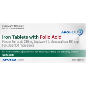 APOHEALTH Iron with Folic Acid 60 Tablets