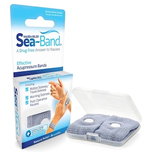 Sea Band Nausea Relief Wrist Bands for Adults Grey 1 Pair
