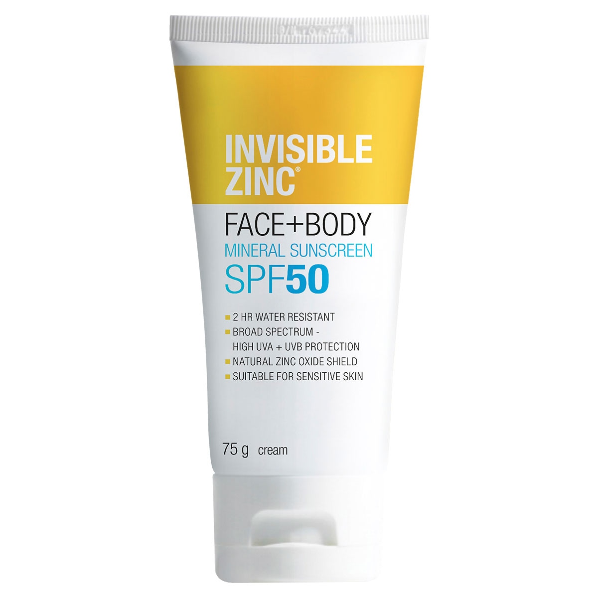 Invisible Zinc Sunscreen Face & Body SPF50+ 75g