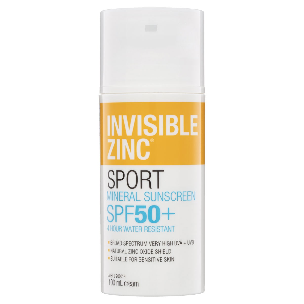 Invisible Zinc Sunscreen 4 Hour Water Resistant SPF50+ 100ml
