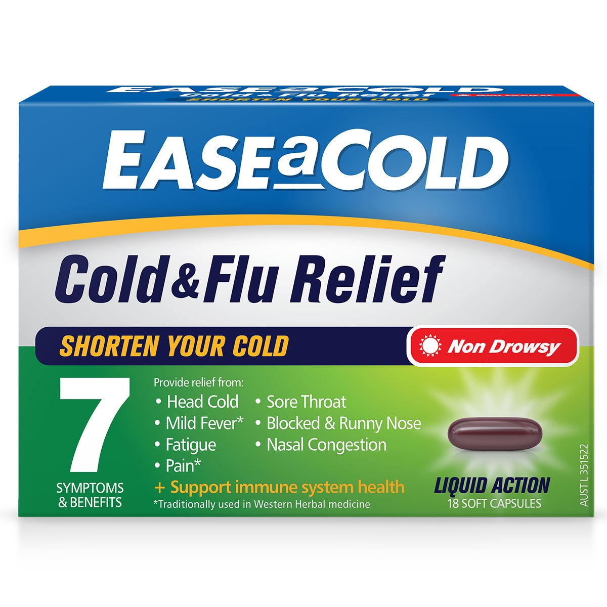 Ease a Cold Cold & Flu Relief Day 18 Capsules