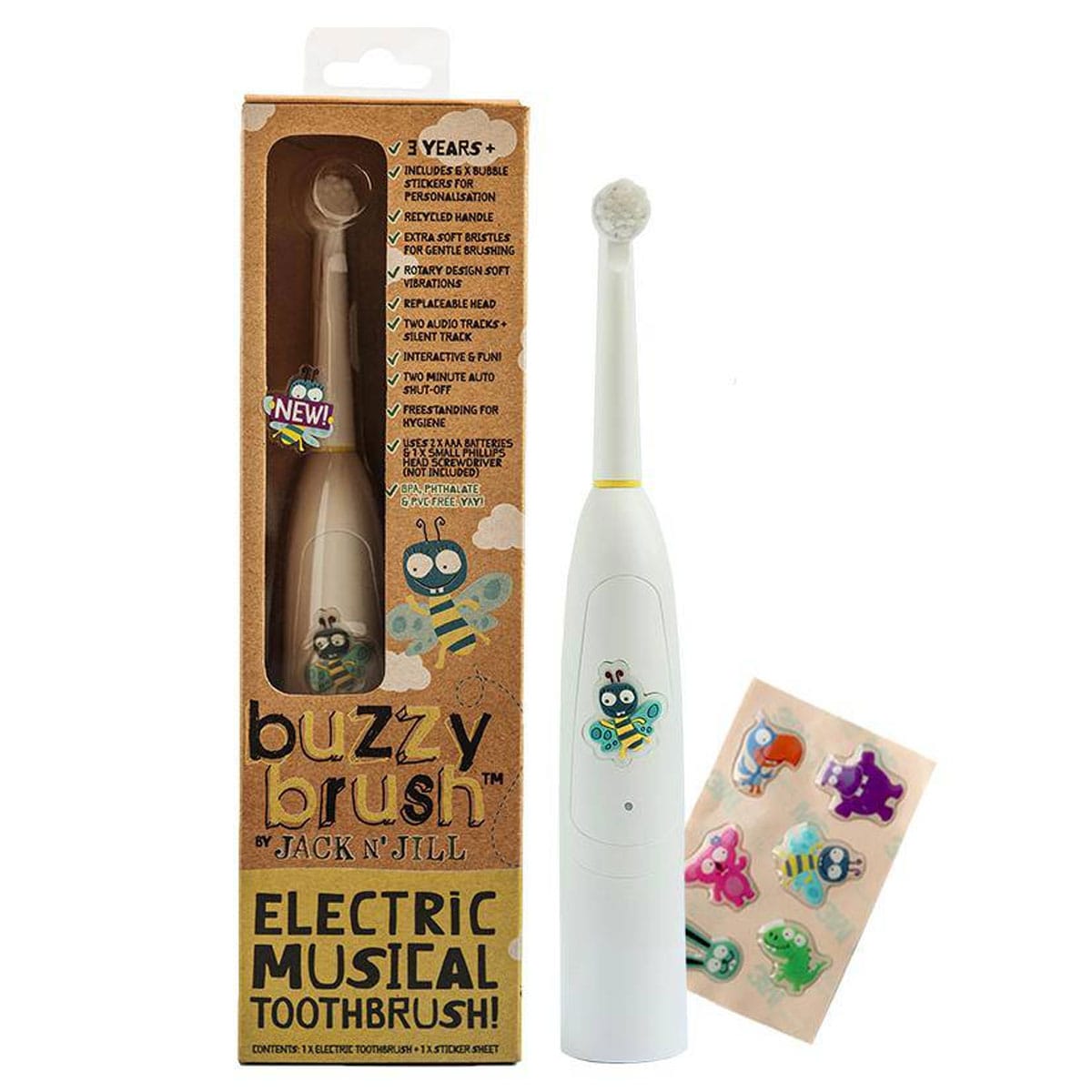 Jack n Jill Buzzy Brush Electric Musical Toothbrush