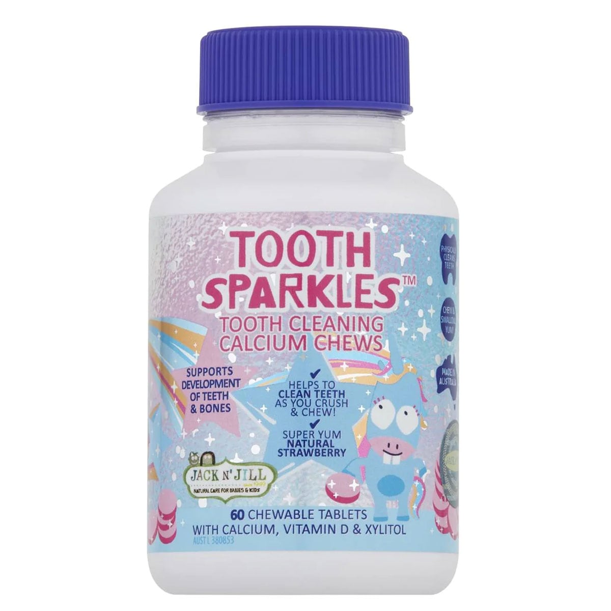 Jack n Jill Tooth Sparkles Tooth Cleaning Calcium Chews 60 Tablets | Healthylife Australia