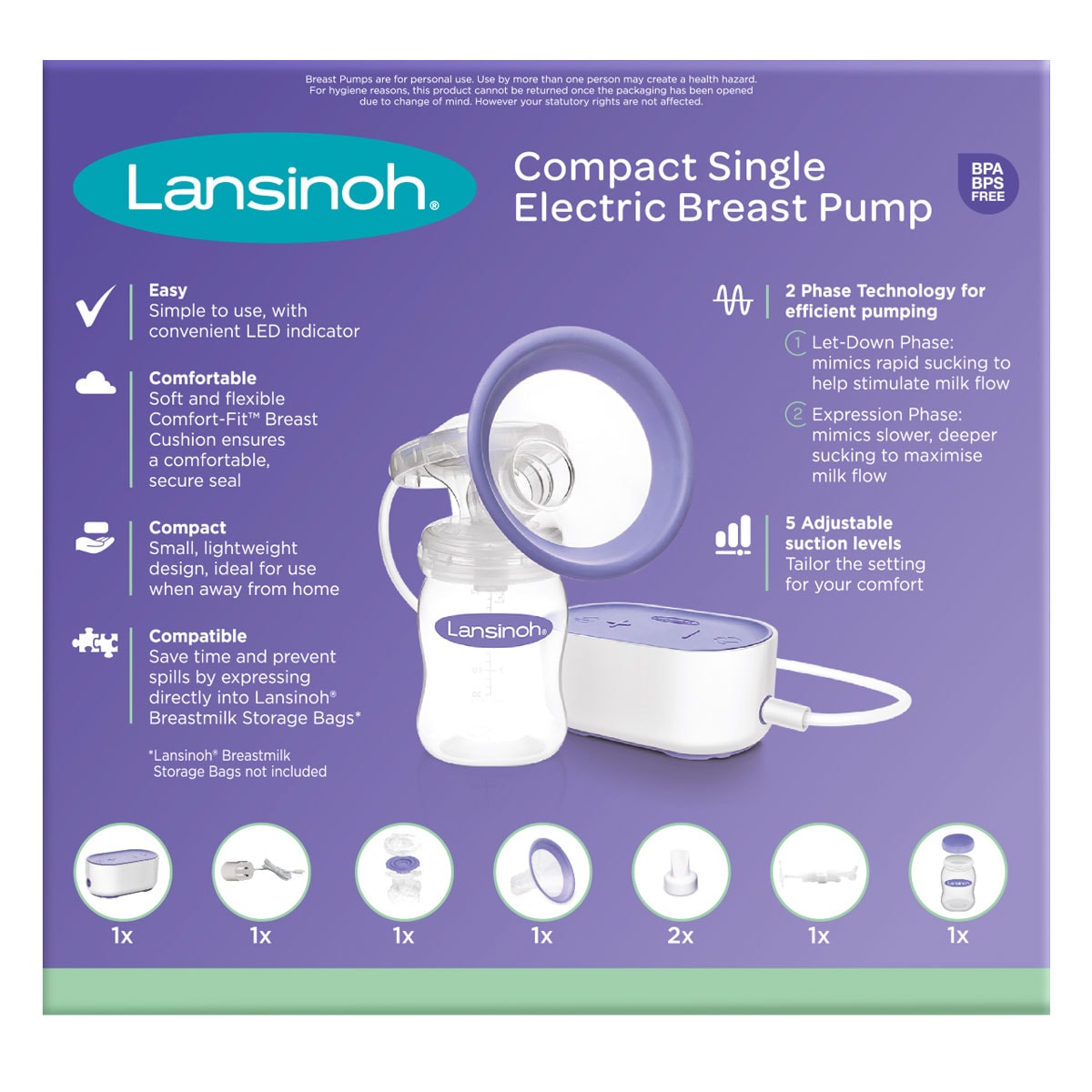 Lansinoh Compact Single Electric Breast Pump