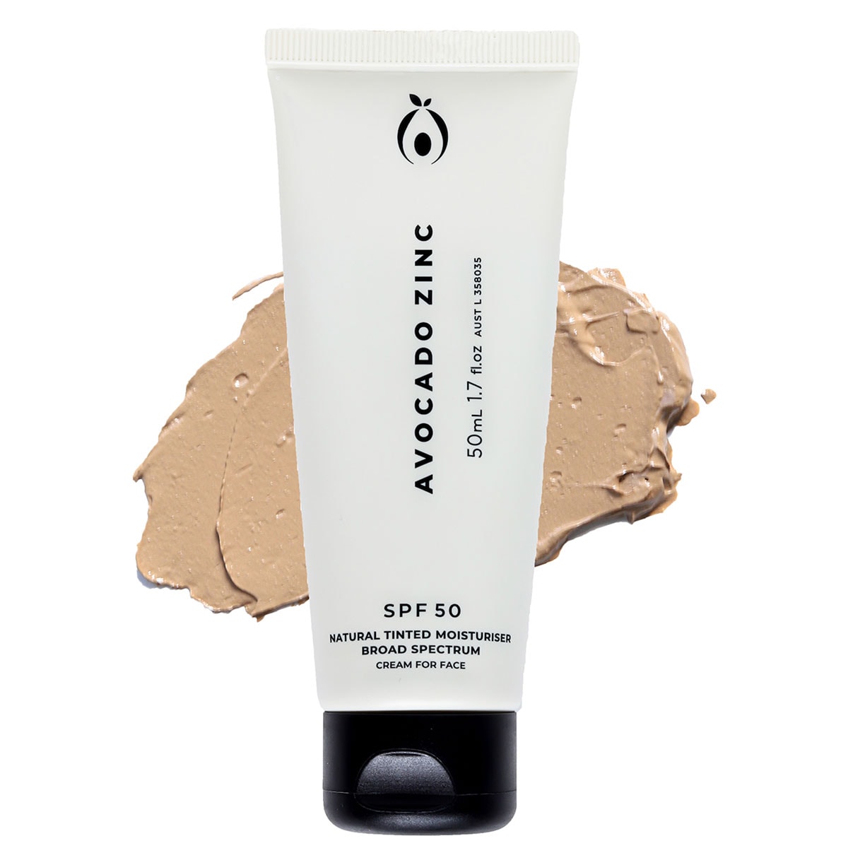 Avocado Zinc Natural Tinted Moisturiser Medium - Dark SPF50 50ml