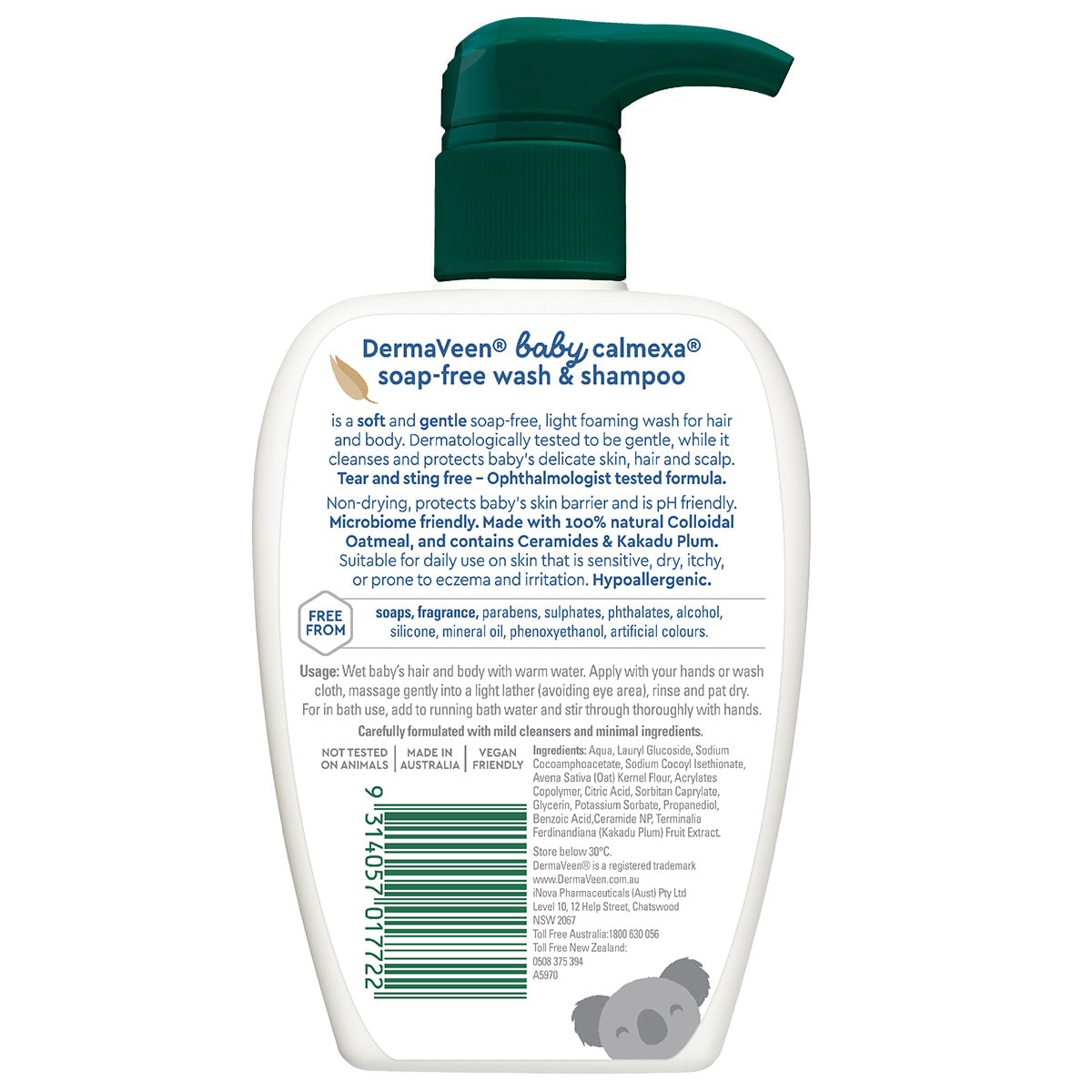 DermaVeen Calmexa Baby Soap Free Wash & Shampoo 250ml