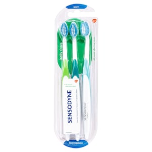 Sensodyne Daily Care Soft Toothbrush for Sensitive Teeth 3 Brushes