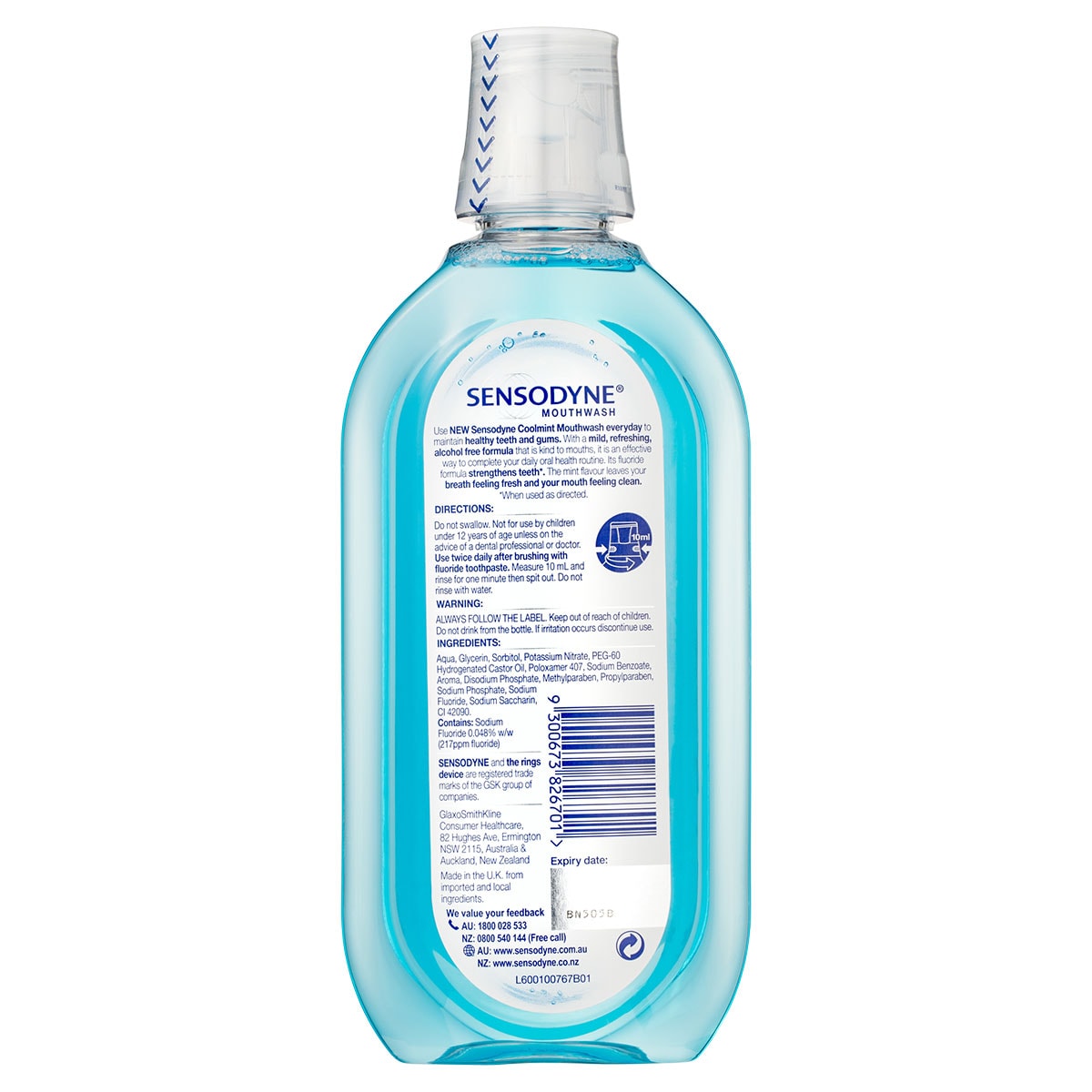 Sensodyne Alcohol Free Mouthwash Cool Mint 500ml