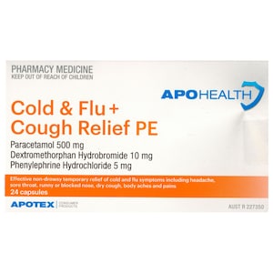 APOHEALTH Cold & Flu + Cough Relief PE 24 Capsules