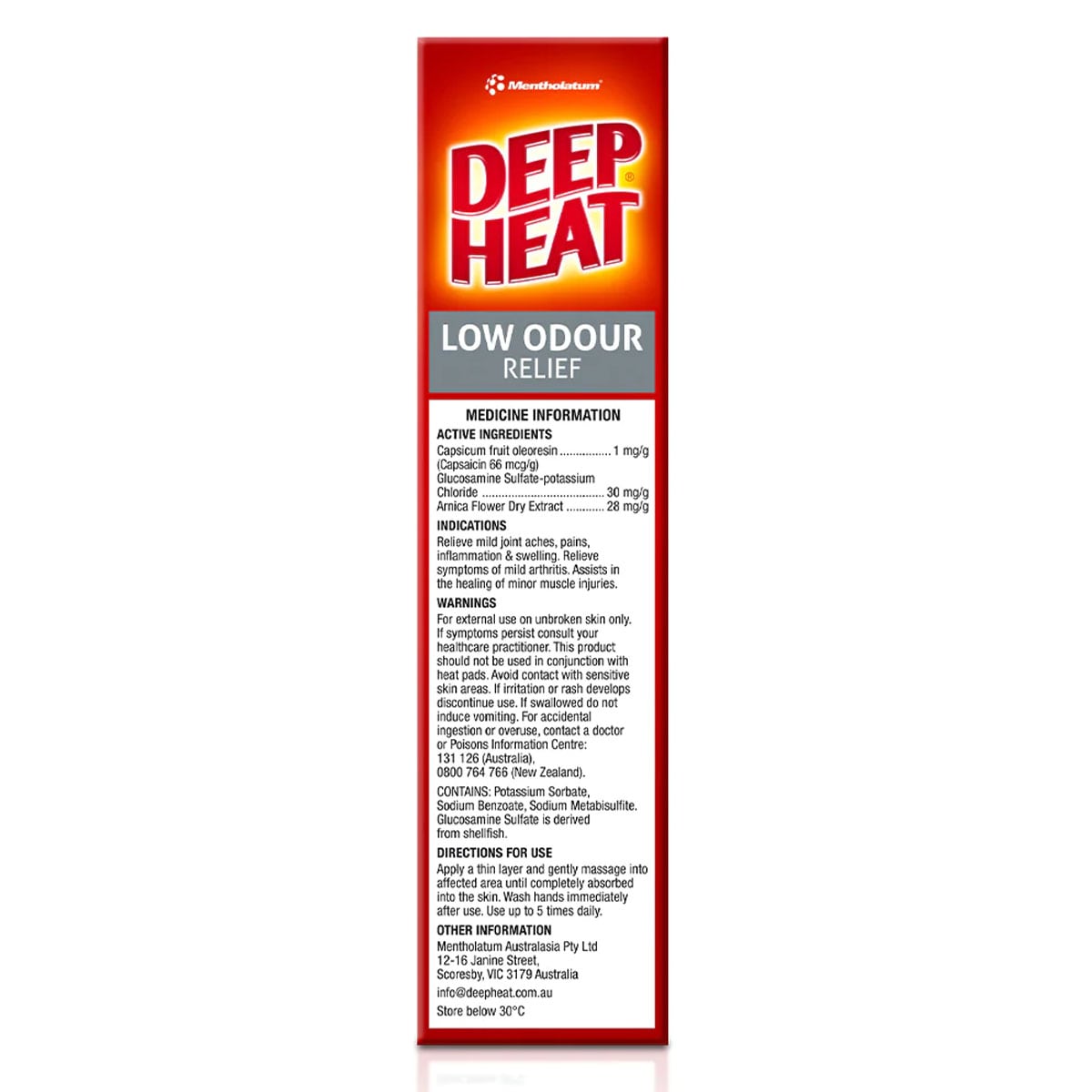 Deep Heat Low Odour Muscle Pain Relief 100g