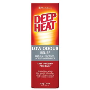 Deep Heat Low Odour Pain Relief Cream 100g