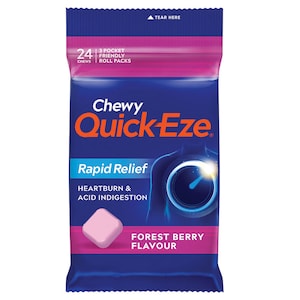 Quick-Eze Rapid Relief Forest Berry 3 x 8 Chewable Antacid Tablets