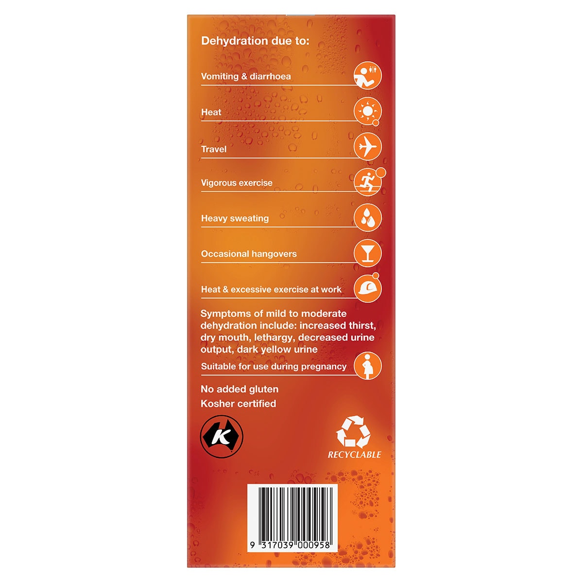 Hydralyte Electrolyte Ice Blocks Orange 16 Pack