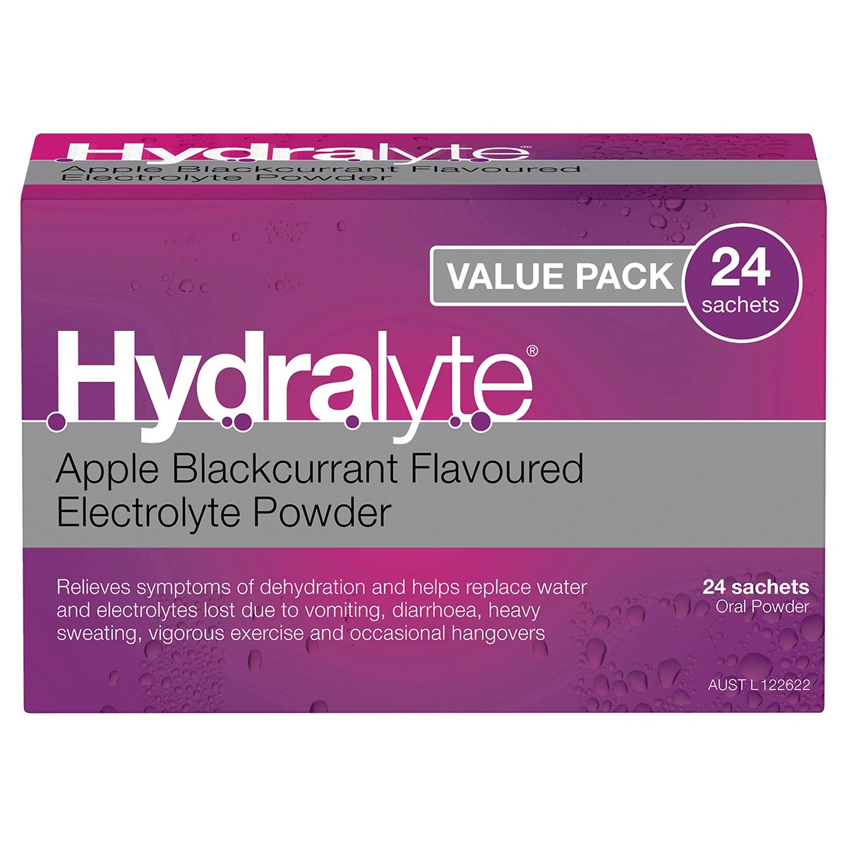 Hydralyte Electrolyte Powder Apple Blackcurrant 24 Sachets
