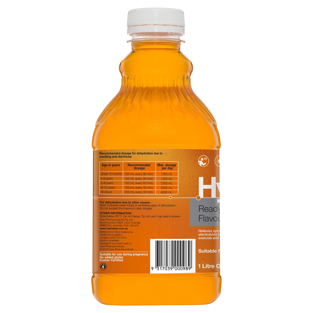 Hydralyte Ready to Use Electrolyte Solution Orange 1 Litre