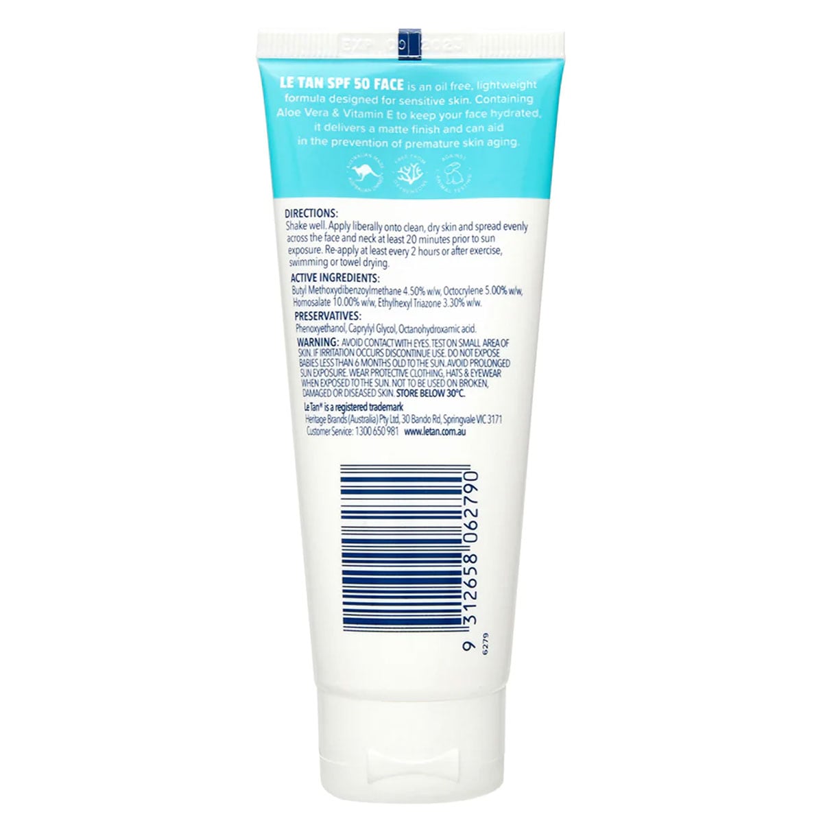 Le Tan SPF50+ Face Sensitive Sunscreen 70ml