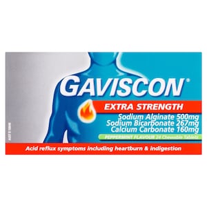 Gaviscon Extra Strength Heartburn & Indigestion Peppermint Flavour 24 Tablets