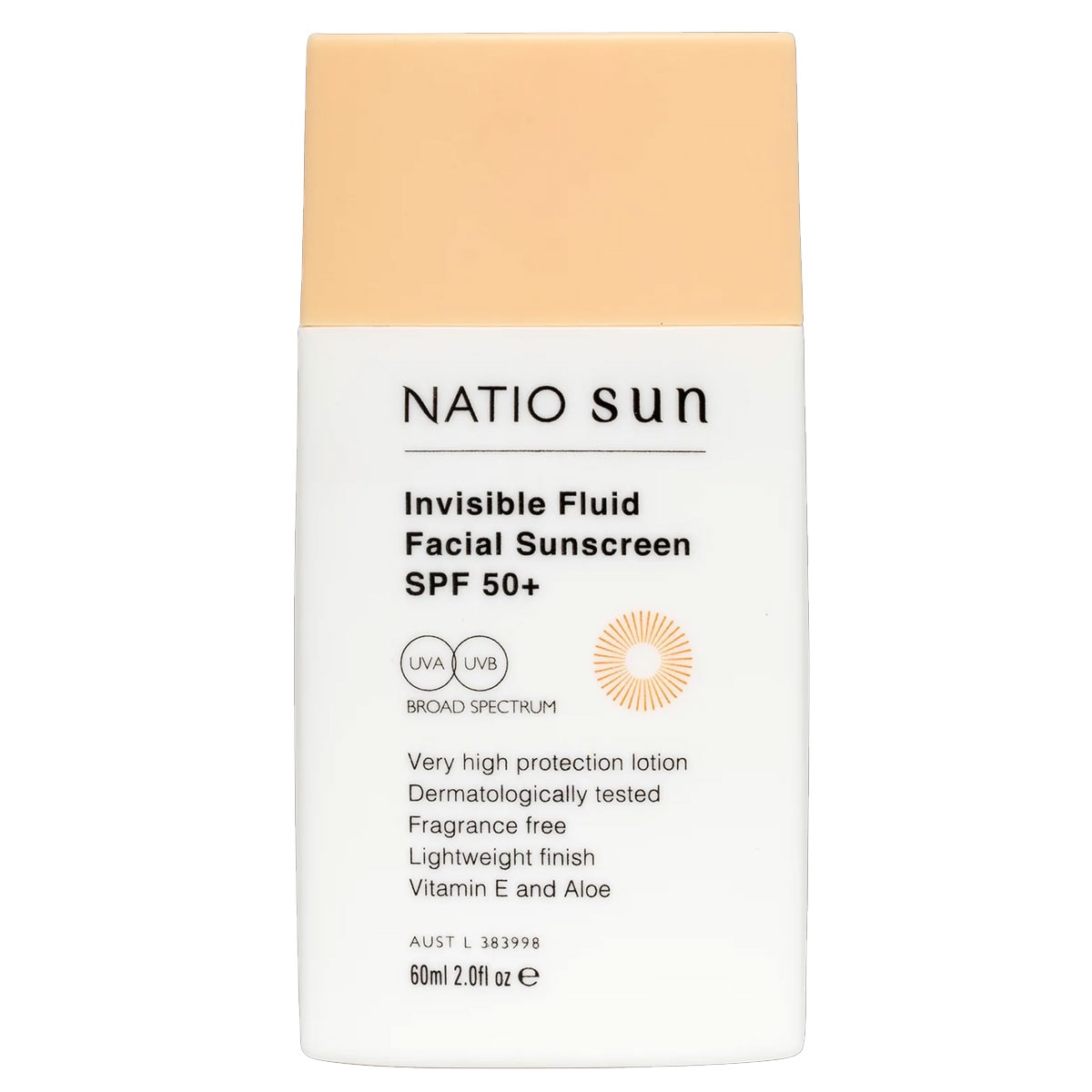 Natio Sun Invisible Fluid Facial Sunscreen SPF50 60ml