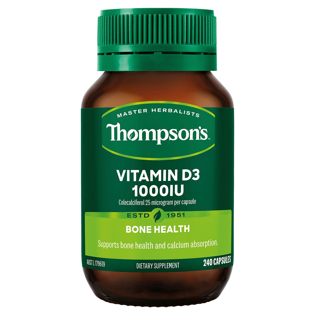 Thompsons Vitamin D3 1000iu 240 Capsules | Healthylife Australia