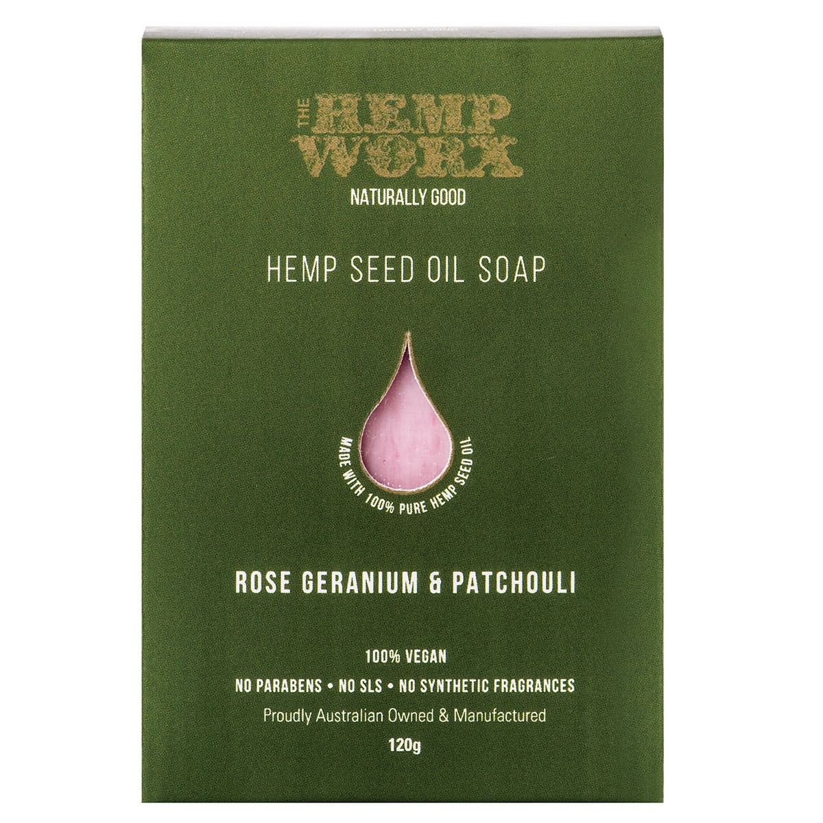 Hemp Worx Rose Geranium & Patchouli Soap Bar 120g