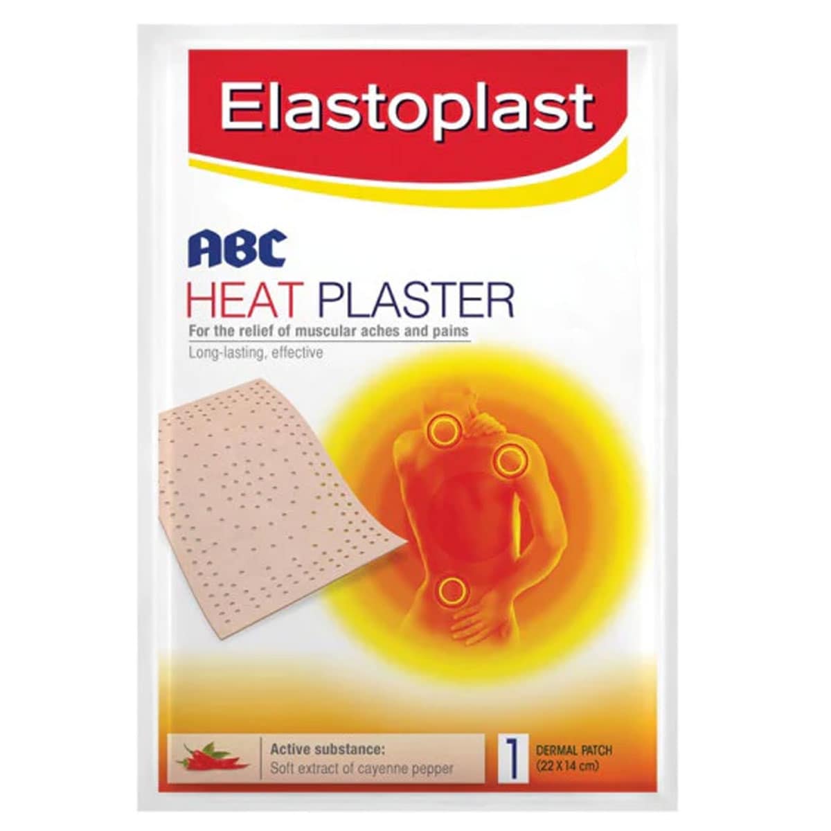 Elastoplast ABC Heat Plaster 22cm x 14cm 1 Dermal Patch