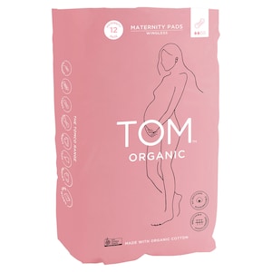 Tom Organic Cotton Maternity Pads for Post Birth 12 Pads