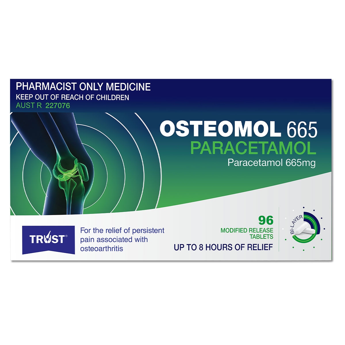 Trust Osteomol Paracetamol 665mg 96 Tablets Blister Pack