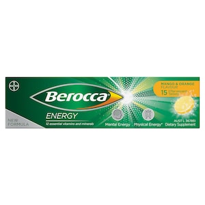 Berocca Energy Mango & Orange 15 Effervescent Tablets