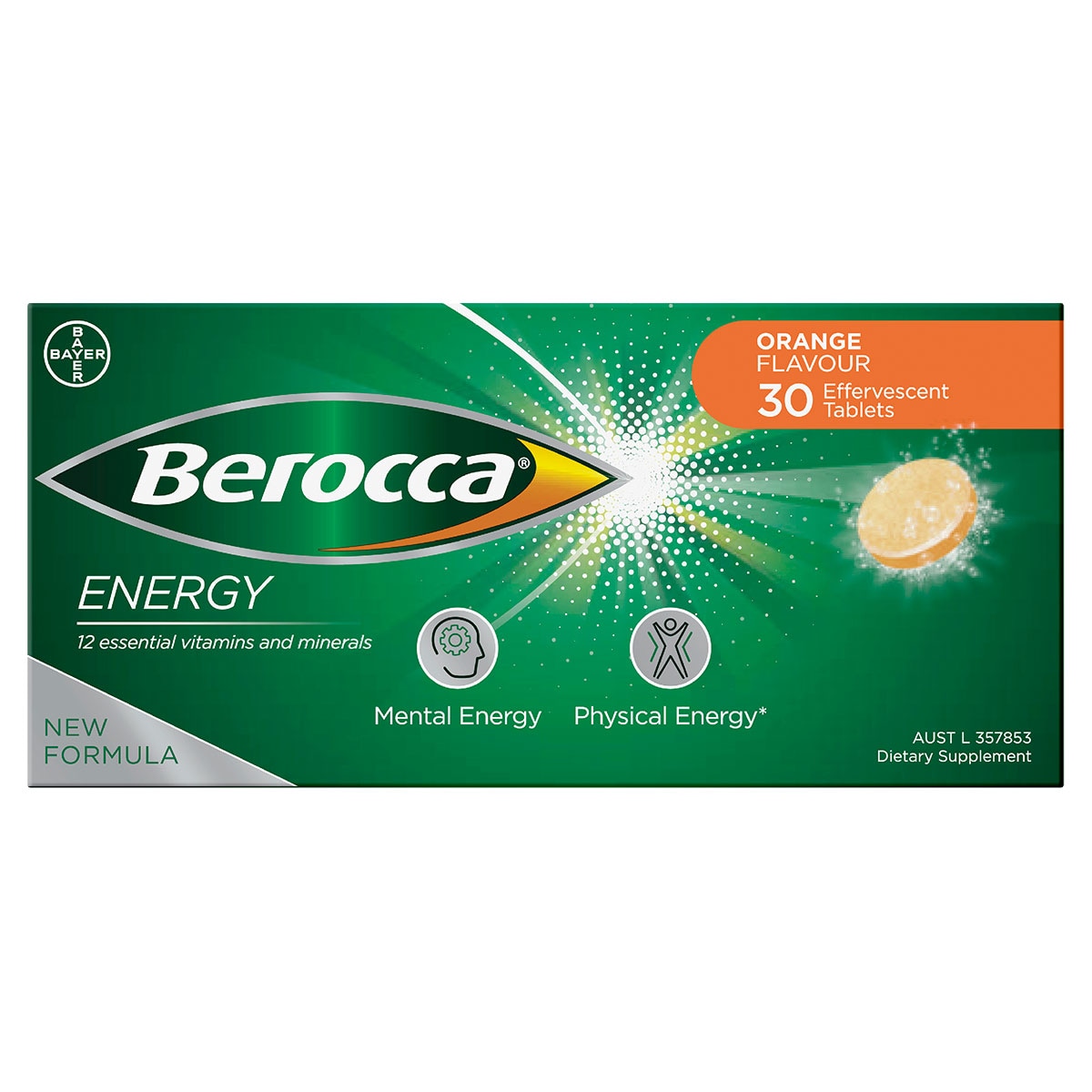 Berocca Energy Orange 30 Effervescent Tablets