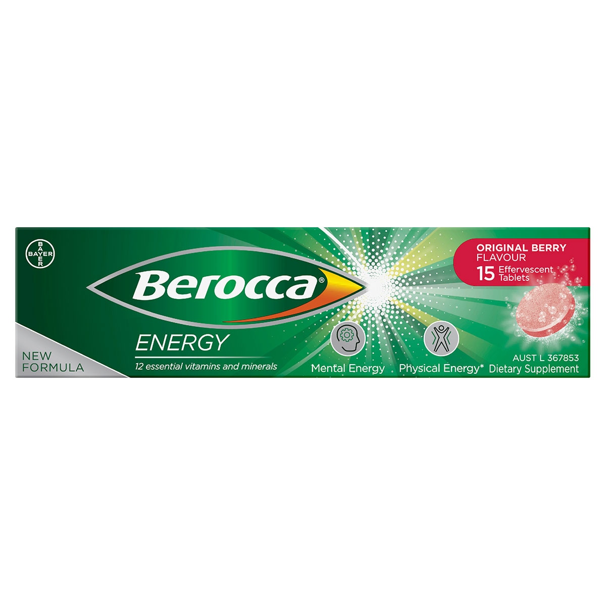 Berocca Energy Original Berry 15 Effervescent Tablets Australia